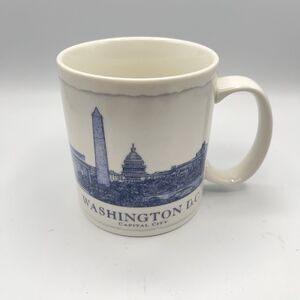 Starbucks Washington D.C. 18 oz Coffee Mug, White Blue, Original, 2008